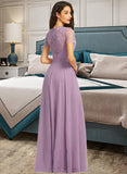 Addyson A-Line Scoop Neck Floor-Length Bridesmaid Dress UKP0012952