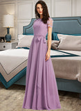 Addyson A-Line Scoop Neck Floor-Length Bridesmaid Dress UKP0012952