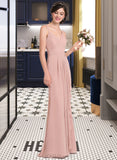 Jess A-line Sweetheart Floor-Length Chiffon Bridesmaid Dress With Cascading Ruffles UKP0012957