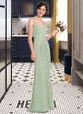 Jess A-line Sweetheart Floor-Length Chiffon Bridesmaid Dress With Cascading Ruffles UKP0012957