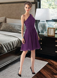 Ingrid Chiffon One-shoulder Knee-length Bridesmaid Dress UKP0012967