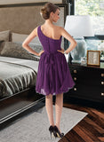 Ingrid Chiffon One-shoulder Knee-length Bridesmaid Dress UKP0012967