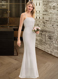 Elyse Sheath/Column Square Neckline Floor-Length Chiffon Bridesmaid Dress UKP0012979