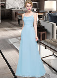 Kathleen A-Line Cowl Neck Floor-Length Chiffon Bridesmaid Dress With Ruffle UKP0012981