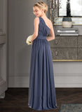 Karina A-line One Shoulder Asymmetrical Chiffon Bridesmaid Dress With Cascading Ruffles UKP0012998