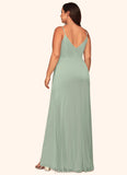 Desirae Mermaid Pleated Mesh Floor-Length Dress SJSP0019596