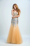 Prom Dresses Sweetheart Mermaid Tulle With Beading