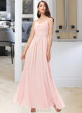 Olive A-Line Cowl Neck Floor-Length Chiffon Bridesmaid Dress UKP0013005