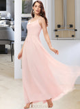 Olive A-Line Cowl Neck Floor-Length Chiffon Bridesmaid Dress UKP0013005