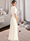 Nan A-Line V-neck Floor-Length Bridesmaid Dress With Split Front UKP0013015