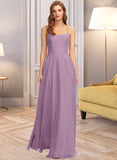 Rosalyn A-Line Scoop Neck Floor-Length Chiffon Bridesmaid Dress With Pockets UKP0013017