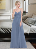 Paige A-line Sweetheart Floor-Length Chiffon Bridesmaid Dress With Ruffle UKP0013020