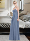 Paige A-line Sweetheart Floor-Length Chiffon Bridesmaid Dress With Ruffle UKP0013020