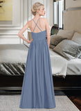 Paige A-line Sweetheart Floor-Length Chiffon Bridesmaid Dress With Ruffle UKP0013020