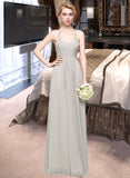 Simone A-Line Sweetheart Floor-Length Chiffon Bridesmaid Dress With Ruffle UKP0013034