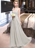 Simone A-Line Sweetheart Floor-Length Chiffon Bridesmaid Dress With Ruffle UKP0013034