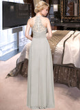 Simone A-Line Sweetheart Floor-Length Chiffon Bridesmaid Dress With Ruffle UKP0013034