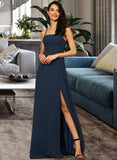 Joselyn A-LineSquareNecklineFloor-LengthChiffonBridesmaidDressWithSplitFront#251397 UKP0013036