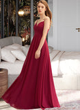 Lydia A-LineV-neckFloor-LengthChiffonBridesmaidDressWithRuffle#251386 UKP0013076