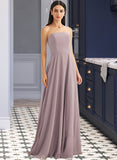 Camryn A-Line Strapless Floor-Length Bridesmaid Dress With Split Front UKP0013084