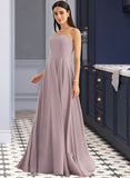 Camryn A-Line Strapless Floor-Length Bridesmaid Dress With Split Front UKP0013084