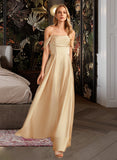 Rhianna A-Line Off-the-Shoulder Floor-Length Bridesmaid Dress With Split Front Pockets UKP0013095