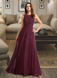 Gladys A-Line Floor-Length Bridesmaid Dress UKP0013118