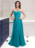 Amanda Chiffon Floor-length Empire Bridesmaid Dress with Sweetheart Neckline UKP0013137