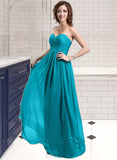 Amanda Chiffon Floor-length Empire Bridesmaid Dress with Sweetheart Neckline UKP0013137