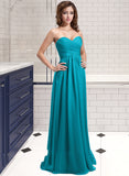 Amanda Chiffon Floor-length Empire Bridesmaid Dress with Sweetheart Neckline UKP0013137