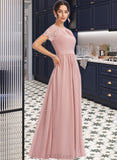 Rosie A-Line Floor-Length Bridesmaid Dress With Lace UKP0013151