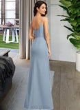 Amanda Sheath/Column V-neck Floor-Length Bridesmaid Dress UKP0013152