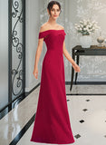 Amber Sheath/Column Off-the-Shoulder Floor-Length Bridesmaid Dress With Ruffle UKP0013177