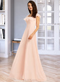 Heather A-Line Square Neckline Floor-Length Bridesmaid Dress With Split Front UKP0013186