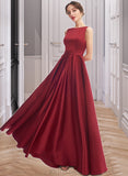 Mikayla A-Line Scoop Neck Floor-Length Bridesmaid Dress UKP0013198