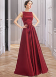 Mikayla A-Line Scoop Neck Floor-Length Bridesmaid Dress UKP0013198