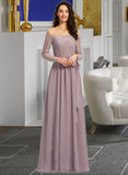 Leilani A-Line Off-the-Shoulder Floor-Length Bridesmaid Dress UKP0013200