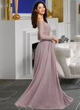 Leilani A-Line Off-the-Shoulder Floor-Length Bridesmaid Dress UKP0013200