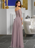 Leilani A-Line Off-the-Shoulder Floor-Length Bridesmaid Dress UKP0013200