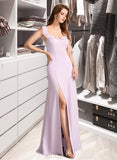 Maddison A-Line Square Neckline Floor-Length Bridesmaid Dress With Ruffle UKP0013220