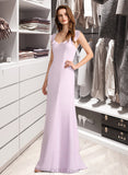 Maddison A-Line Square Neckline Floor-Length Bridesmaid Dress With Ruffle UKP0013220