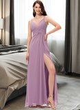 Aubrie A-Line Sweetheart Floor-Length Chiffon Bridesmaid Dress UKP0013225