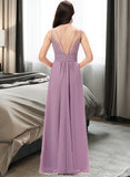 Aubrie A-Line Sweetheart Floor-Length Chiffon Bridesmaid Dress UKP0013225