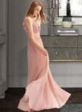 Laci A-LineV-neckFloor-LengthChiffonBridesmaidDressWithSplitFront#251361 UKP0013235