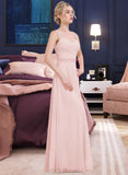 Jacey A-Line/Princess Sweetheart Floor-Length Chiffon Bridesmaid Dress With Ruffle UKP0013239