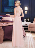 Jacey A-Line/Princess Sweetheart Floor-Length Chiffon Bridesmaid Dress With Ruffle UKP0013239