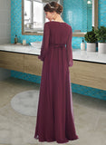 Gretchen A-Line V-neck Floor-Length Bridesmaid Dress With Split Front UKP0013244