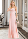 Kamila A-Line Sweetheart Floor-Length Chiffon Lace Bridesmaid Dress UKP0013248