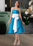 Desiree A-Line Sweetheart Knee-Length Taffeta Bridesmaid Dress With Sash Bow(s) UKP0013253