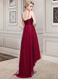 Lucy A-Line V-neck Asymmetrical Tulle Bridesmaid Dress UKP0013270